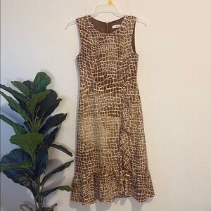 Calvin Klein animal print Brown Sleeveless Dress